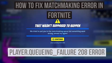 problem with matchmaking fortnite